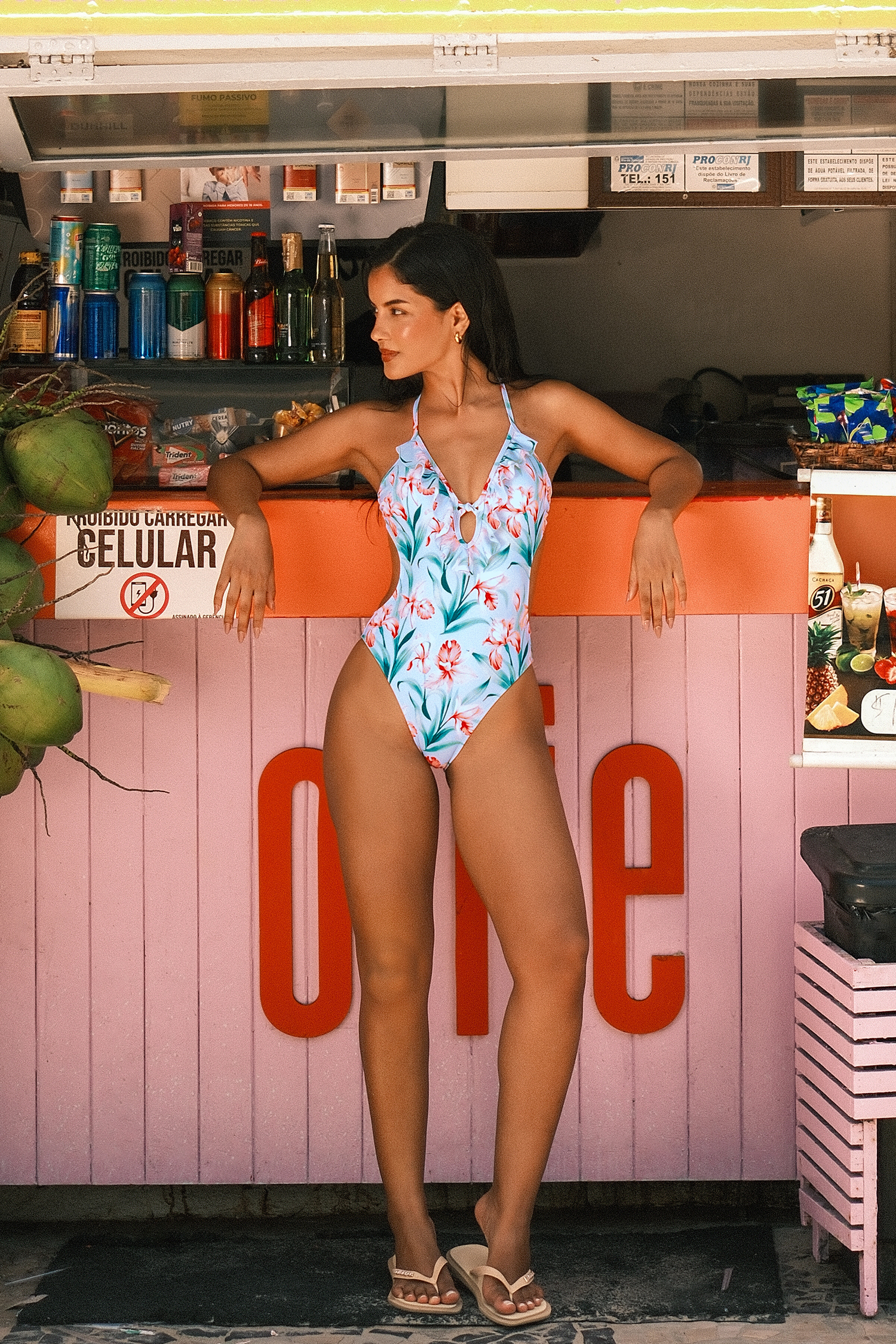 Maillot de bain une pièce floral dos bas