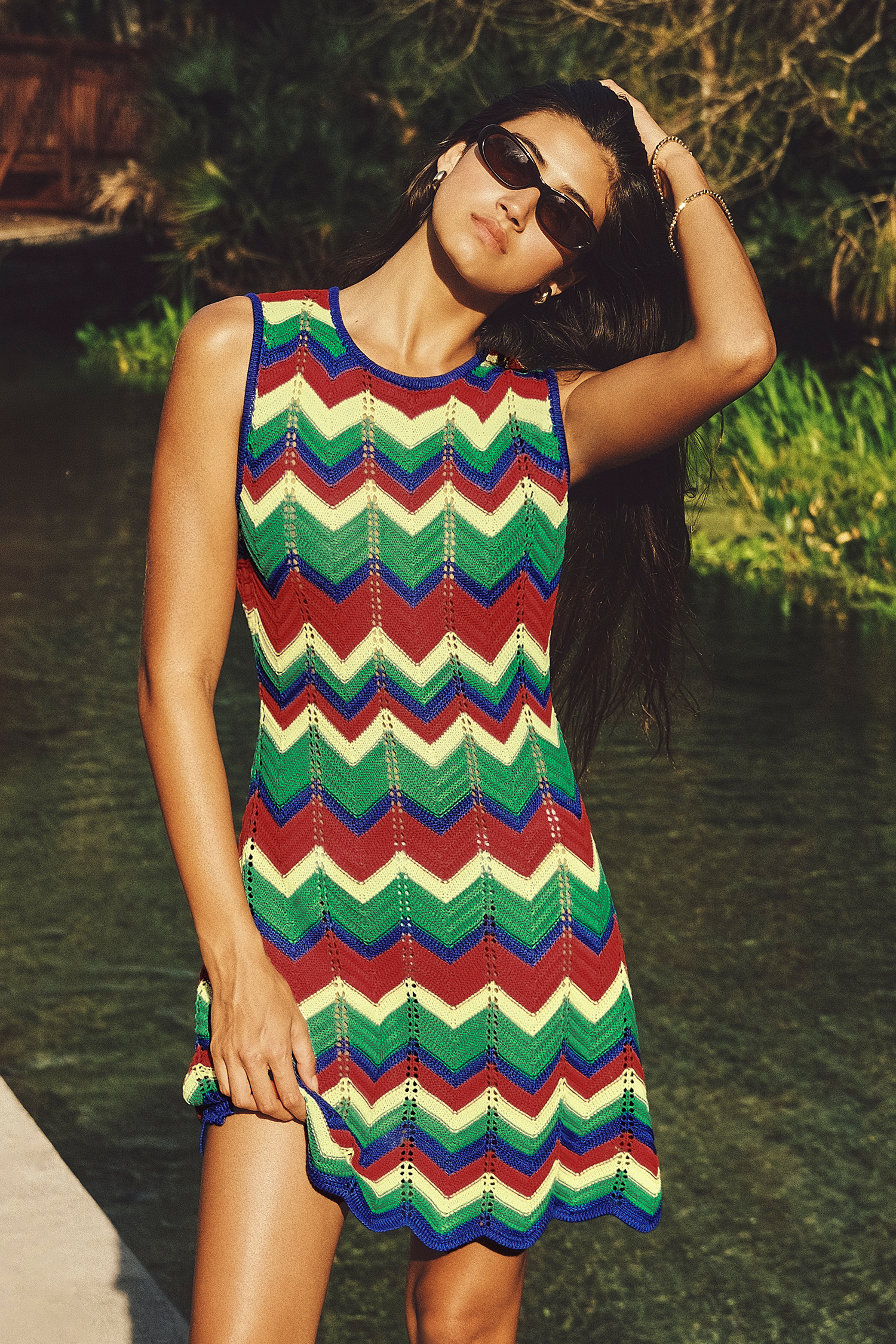 Main Attraction Chevron Mini Dress