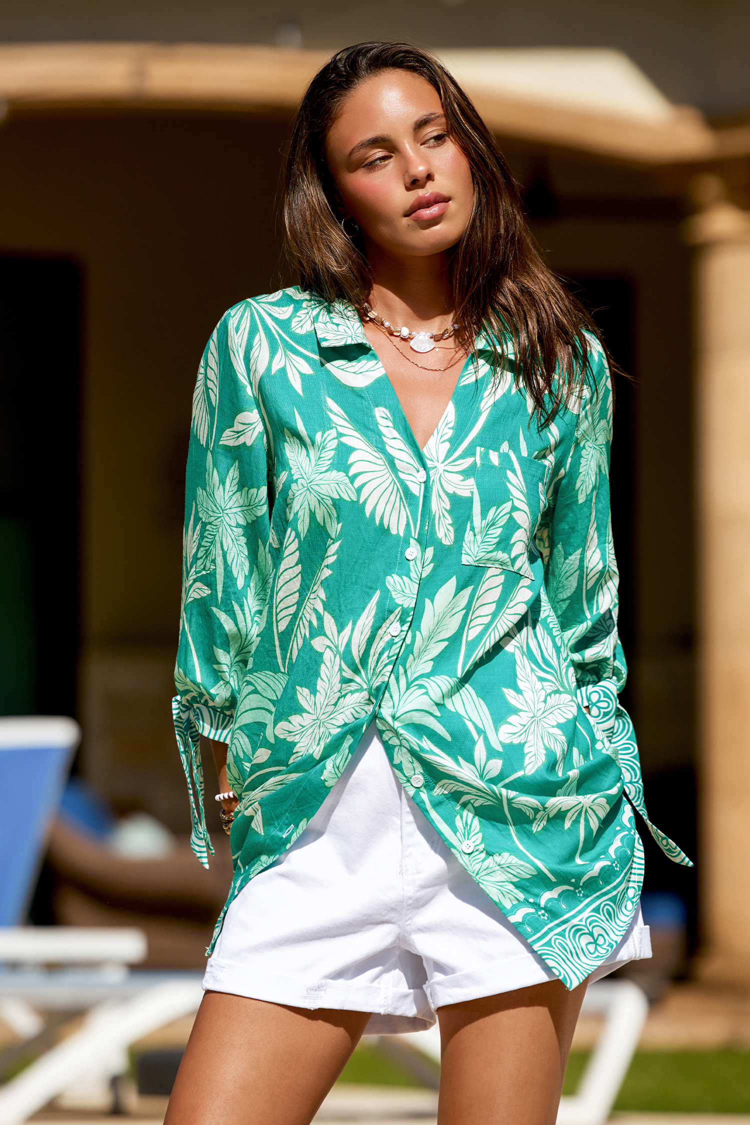 Lakeside Lounging Tropical Mini Dress
