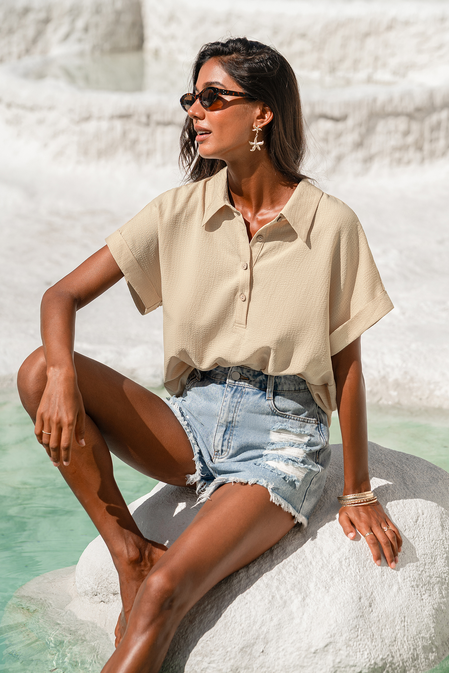Nice Surprise Beige Blouse