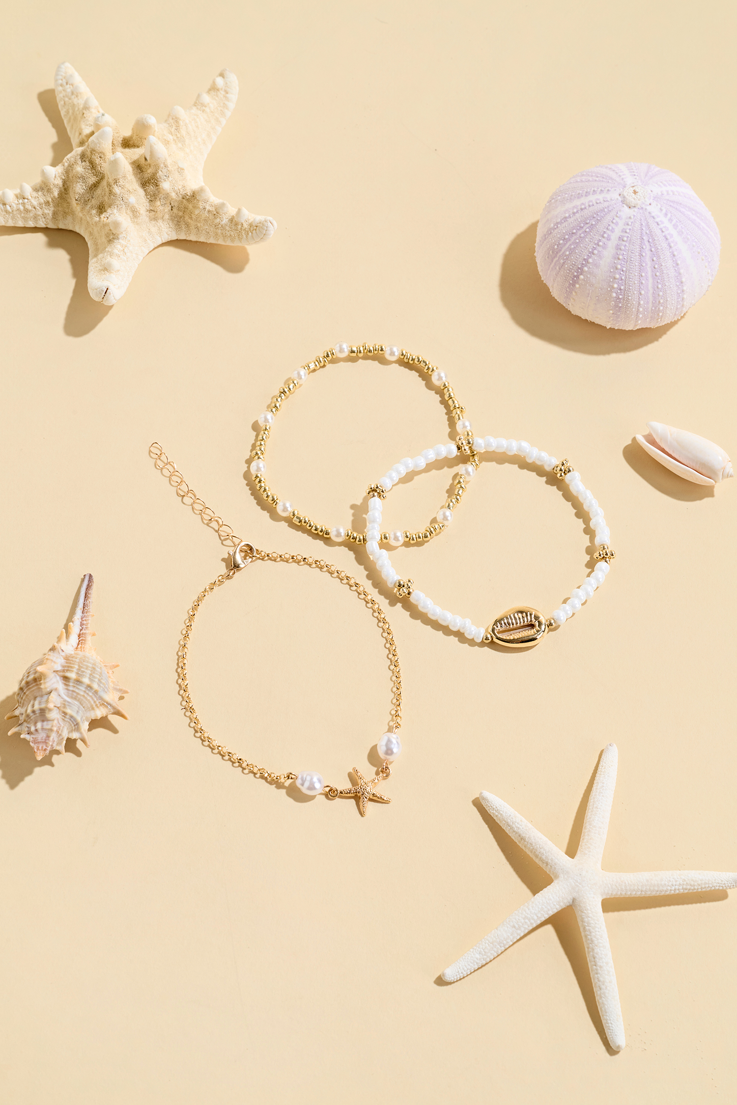 Summer Keepsake Gold-Tone Anklet Set