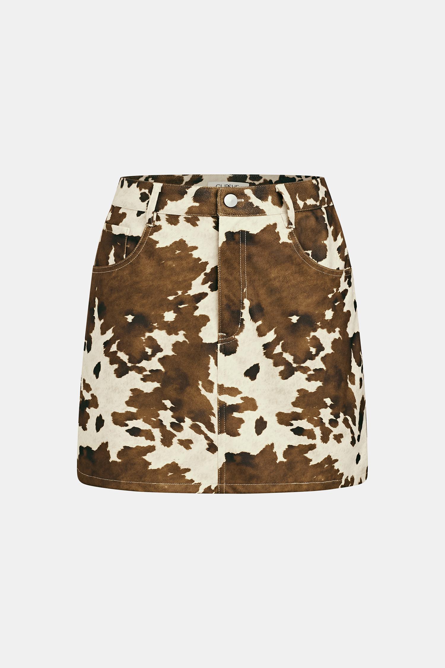 Soft Spoken Cow Print Mini Skirt