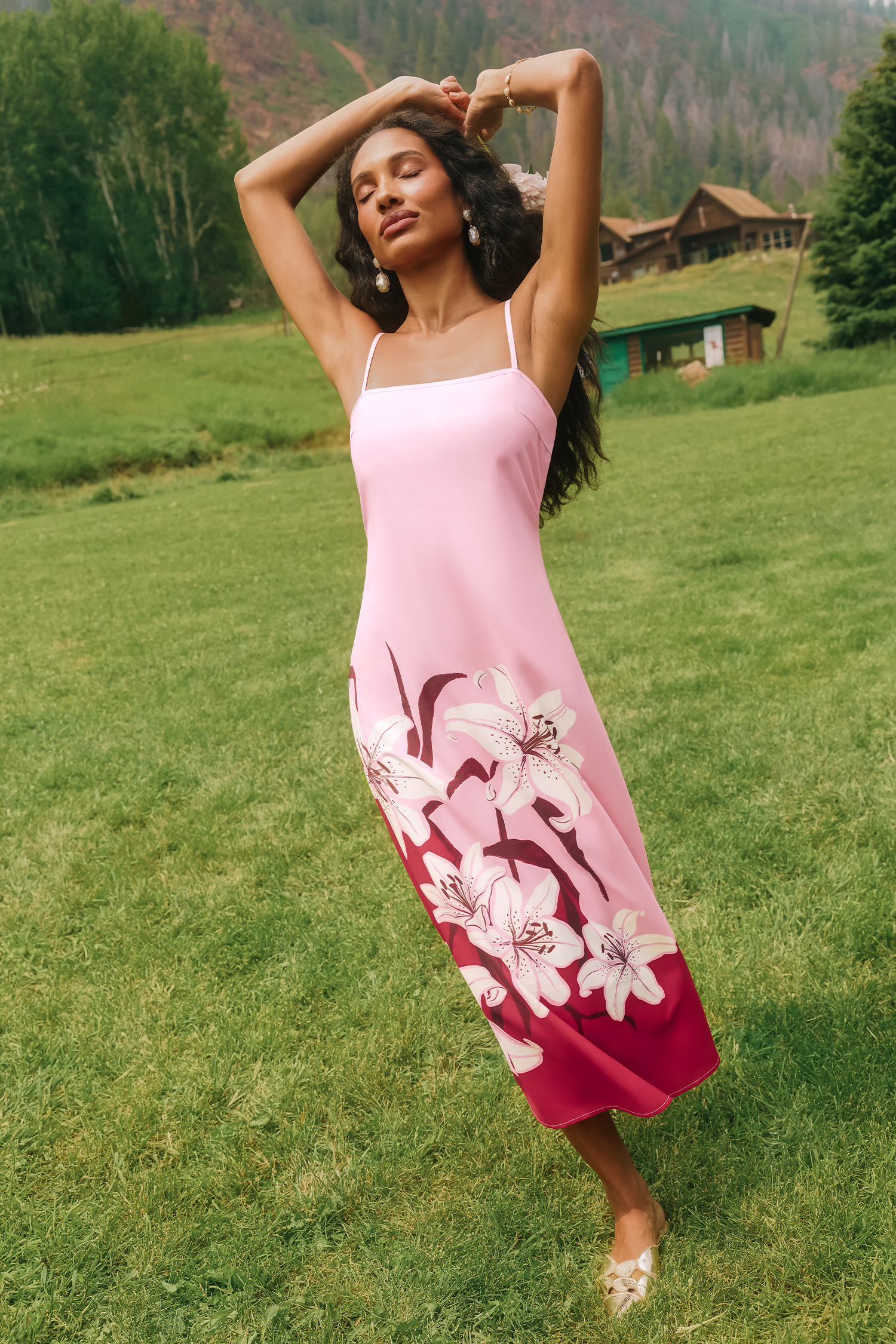 Aspen Romance Sukienka Maxi w Kwiaty
