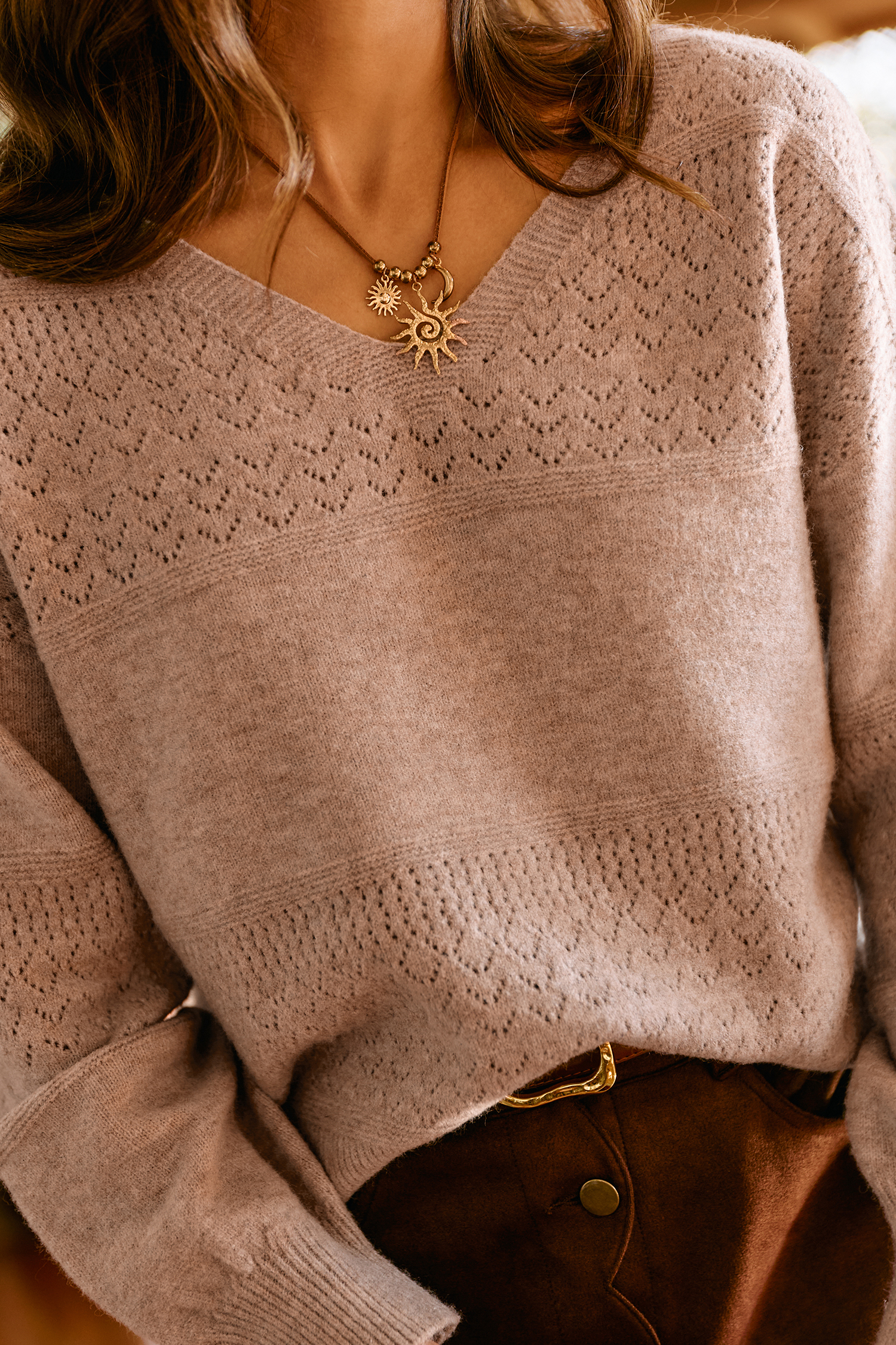 Sunday Stroll Taupe Sweater